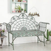 GaoF Panchina per terrazza Panchine per Il Tempo Libero da Esterno, Panchina da Giardino in ghisa Resistente alle intemperie e antiruggine, Panchine Decorative Singole e Doppie Retro con schienali e