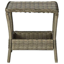 Tidyard Tavolo da Pranzo per Giardino Quadrato in Polyrattan 45x45x46,5 cm,Tavolo da Esterno Quadrato in Rattan,Marrone