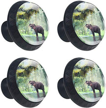Bella foresta Green Elephant River Water Pomelli per Porta Set di 4 Pomelli per Mobili Manopole per Cassetti Cucina Armadio Vetro