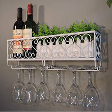 PZW Semplice e Creativo Portabottiglie da Parete in Metallo Arte Del Ferro Scaffale da Parete Scaffale per Vino Retrò Calici Portabicchieri Scaffale Decorativo da PareteC