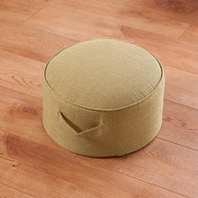 lovehouse Tondo Meditazione Cuscino,Biancheria Beanbag Poggiapiedi con Lavabile Coperchio,Addensare Yoga Zafu Cuscino da Pavimento per Soggiorno Camera Verde 40x40x20cm