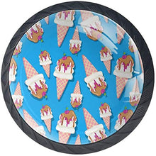 Cartoni Animati Modello Gelato Blu Pomelli per Porta Set di 4 Pomelli per Mobili Manopole per Cassetti Cucina Armadio Vetro