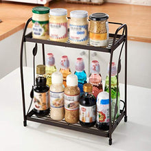 &ripiano di stoccaggio Mensole da cucina, Scaffale autoportante multifunzione in metallo for uso domestico, Vasetti e utensili, Organizzatore di stoccaggio for mensole for bagno-Nero Scaffale di finit