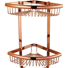 DKEE Bagno d'angolo mensole a doppio strato con montaggio a parete Vintage industriale d'angolo Rack antico dell'organizzatore di immagazzinaggio con intagli retrò parete di stile Mounted Drilling Sho