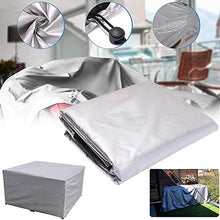 APOE Copertura Protettiva per Mobili da Giardino Rettangolare, Telo Copertura Tavolo da Giardino Impermeabile Tessuto Oxford Copri Tavolo e Sedie da Esterno, Argento 260×135×82cm