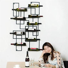 Amanti del vino Mobili da bar& Wine Rack a parete Wine Rack attaccatura del supporto di bottiglia di vino scaffalature metalliche Ferro Wine apparecchiatura bagagli -Holds 10 bottiglie di vino-Black