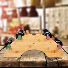 Relaxdays 10028814 Cantinetta in bambù, 5 Bottiglie, Forma di Arco, Porta Vino da Tavolo, Cucina, 18x48x24 cm, Naturale