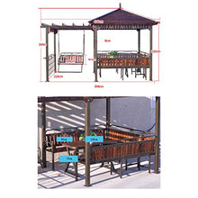 HLZY Gazebo da Giardino Gazebo for Patios, all'aperto Cortile Padiglione con Culla, UVA Rack con Tavolo e sedie, Giardino Gazebo for Patio Giardino Bar a Bordo Tettoia da Esterno