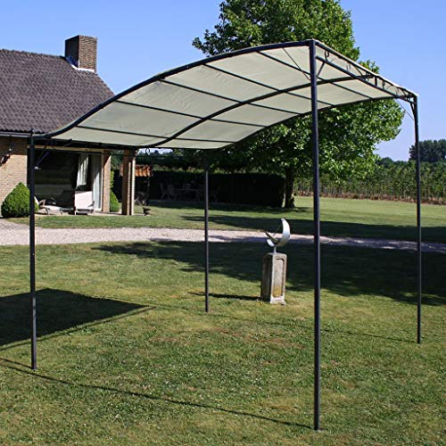 vidaXL Gazebo Tessuto Bianco Crema Tettoia Tenda Ombrellone Tendone Parasole