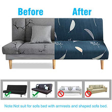 PETCUTE Copridivano Clic Clac Senza Braccioli 3 Posti Fodera per Cuscino Elasticizzato Futon Protezione per Divano Letto Pieghevole in Poliestere 190-230cm