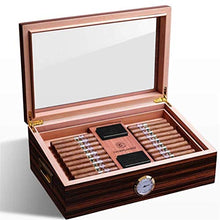 YUEZPKF Bellissimo Scatola di Sigarette, Mellow Cedar Legno Cerniera Metallo Cerniera idratante Casella d'idratante Piano Piano Grande capacità Sigaro Scatola, Regalo Buon Moo