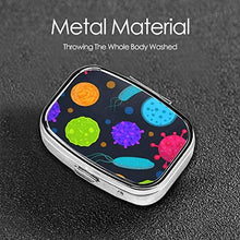 Pill Box - Scatole per pillole per microbi con batteri, portatile, rettangolare, in metallo, argento, compatto 2 spazi, portapillole per viaggio/tasca/borsa