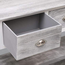 vidaXL Credenza Mobile con Ripiani e Cassetti Robusta Pratica Tavolino Laterale Salotto Bianca 115x30x76 cm in Legno Pioppo e Paulownia