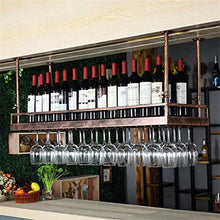 OLDJTK Wine Rack soffitto Wine Rack |Attaccatura del Supporto di Wine Glass |Vintage Wine Bottle Holder |Rustico Muro Montato Porta Vino |Altezza Regolabile
