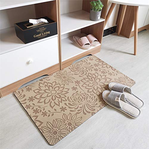 LAYMLG Soggiorno Porta d'ingresso Tappetino Camera da Letto Tappetino da Bagno Assorbente Tappetino da Cucina Tappetino da Bagno Tappetino da Bagno Fondo Gomma Bianco 50 * 80 CM Tappetino