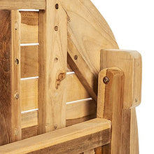 PrimeMatik - Tavolo da Giardino Rotondo Pieghevole 80 cm in Legno di Teak Certificato