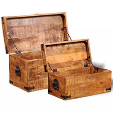XINGLIEU Baule portaoggetti Marrone,2 unità, Baule portaoggetti in Legno, Tavolo supplementare, 70 x 35 x 35 cm