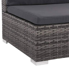 vidaXL Divani Set da Giardino 19pz in Polyrattan Grigio Salotto Canapè Esterno