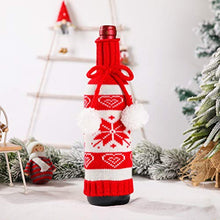Amosfun - Copribottiglie di Vino per Natale, per Bottiglie di Vino, Vacanze, Vino, Maglione, Decorazione da tavola (Fiocco di Neve)