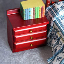 EXCEART 1: 12 Dollhouse Miniature Da Comodino Da Tavolo Mini Comodino Mobili Camera Da Letto In Legno Comodino Armadio Accessori Casa Delle Bambole Rosso
