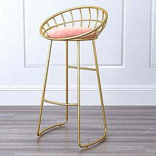 ZEH Sedia da Pranzo, tappezzeria bracciolo, seggiolone, Sgabello Sgabello da Bar Nordico con Schienale e poggiapiedi, Imbottito, Struttura in Ferro, a Colazione FACAI (Color : 65cm, Size : 65Cm)