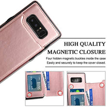 Suhctup Compatibile con Custodia Samsung Galaxy Note 8 pelle,Cover Samsung Galaxy Note 8 con Interno Morbida TPU,Porta Carte Slot e Antiurto Flip Wallet [Chiusura Magnetica] Protettiva Case (Oro rosa)