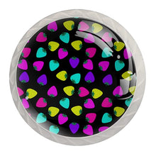 Maniglie per cassetti Manopole per cassetti Manopole rotonde Confezione da 4 per armadietto, cassetti, cassettiere, cassettiere ecc. Fragole Succose Nero