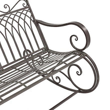 [en.casa] Panca a Dondolo da Giardino/Terrazza Panchina in Metallo per Uso Esterno in Stile Vintage Sedia a 2 Posti Oscillante - Verde