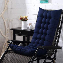 Cuscino per chaise longue con schienale alto imbottito spesso, cuscini per sedie sdraio per esterni trapuntati per interni con lacci, cuscino per divano per sedia a dondolo lavabile, F 125x48x8cm (4