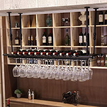 Portavini Portabottiglie da Appendere in Ferro Battuto, Altezza E Distanza Regolabili, Porta Bicchiere da Vino, Adatto per Ristoranti, Bar, KTV (Size : 60cm)