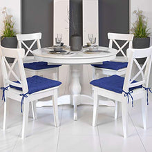 Beautissu Set da 4 Cuscini da Sedia Trapuntati Lea 40x40x5cm - Blu - con Laccetti - per casa o Giardino