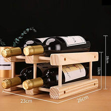 LHQ-HQ Controsoffitto Forma di Legno di bambù Wine Rack - Free Standing Elegante e Moderno, Bottiglia di Table Top Wine Bagagli Slot for 6 Bottiglie