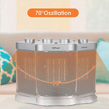 MVPower Termoventilatore Ceramico 1500W, 70 ¡ãOscillazione, 3 Livelli di Potenza, Termostato Protezione da Ribaltamento Protezione da Surriscaldamento, Risparmio Energetico per Ufficio Bagno ¡­