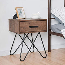 FEANG Comodino Comodino Semplice con Acciaio Leg Locker Moderna Multiuso Tavolino 16x12x19.5 inch Tavolino Laterale