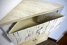 GeKi Trend Chabby Chic - Armadietto angolare piccolo in legno, 1 cassetto e porta lamellare, 63 cm, stile rustico, vintage, per bagno, camera da letto