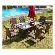 HLZY Tavolo in Vimini in Rattan mobili in Patio e Set s Mobili da Giardino in Rattan mobili da Giardino Set tavolino da caffè in Vetro Conversazione per Giardino all'aperto a Bordo Piscina