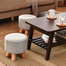 lovehouse Piazza Pouffe Footsgabello,Imbottita Poggiapiedi Pouf Biancheria Imbottito Cuscino Posto A Sedere,Soggiorno Camera Giardino Sgabello Sedia con 4 Legno Gambe Marrone 29x29x25cm