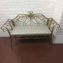 GaoF Panchina da Giardino per terrazza con Decorazione da Giardino, Panca da Balcone in Metallo per Il Tempo Libero con braccioli e Schienale, Seduta da Cortile con Struttura in ghisa, Utilizzata per