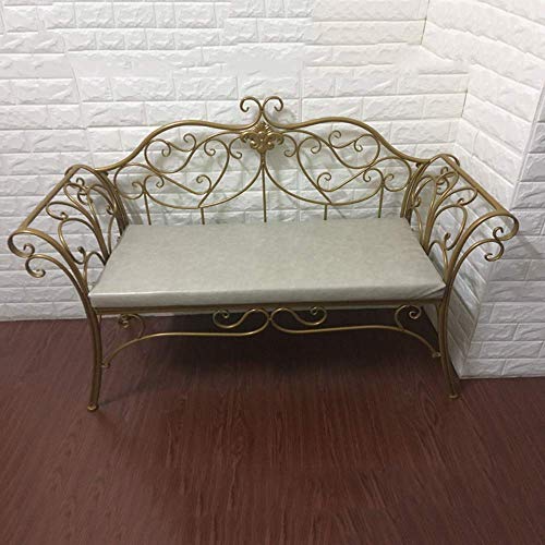 GaoF Panchina da Giardino per terrazza con Decorazione da Giardino, Panca da Balcone in Metallo per Il Tempo Libero con braccioli e Schienale, Seduta da Cortile con Struttura in ghisa, Utilizzata per