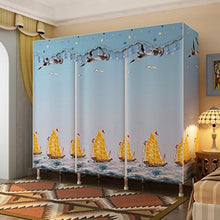 LyMei Armadio Guardaroba Portatile Organizzatore di immagazzinaggio del Guardaroba del Tessuto del gabinetto della casa dell'Armadio Pieghevole del Panno con i Pendenti, 128 * 45 * 172cm,C