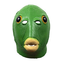 Rongchuang Copricapo di Pesce Bocca Verde Copricapo Animale Realistico, Copertura Facciale in Lattice Non Tossico Sicuro Divertente Festa di Halloween Oggetti di Scena Cospaly