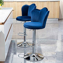 Sgabello da Bar con Schienale e Poggiapiedi-Sedia Alta Girevole a 360 ° Regolabile in Altezza,Base in Acciaio Cromato da 16inch,per Cucina Ristorante Bar(Caricabile 130kg)