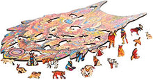 Tisi Puzzle in legno decorativo con lupo e farfalla, tigre, piccolo puzzle a forma di unicità, per adulti e adolescenti, la migliore collezione di giochi per la famiglia (Lynx)