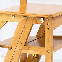 Mirui Sgabello Legno Folding Passo Sgabello Sgabello Scala Domestica scaletta Pieghevole di bambù Naturale a Doppio Uso Multifunzionale Risparmiare Spazio, Peso 100kg Bearing (Color : White)