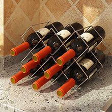 Espositore inclinabile per portabottiglie, Decorazione della Bottiglia di Vino sul bancone del Bar, mensola in Ferro battuto, Soggiorno (Argento)