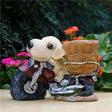 Statuette Statue By Motocicletta Cane Vaso da Fiori Creativo Animale Fiore Ornamento da Giardino Decorazione Resina Vaso da Fioriera Regalo