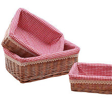 XIXIAO - 3 scatole di vimini pastorale in rattan, per armadi, cassetti, armadio, cassettiera, cassettiera, cassettiera, 36 x 27 x 14 cm, 31 x 22 x 12 cm, 26 x 18 x 10 cm, marrone