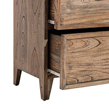 Lolahome - Cassettiera Naturale Rustica in Legno di Mindi con 4 cassetti, 90 x 38 x 62 cm