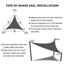 SRTUVDQ Tenda A Vela Triangolo Rettangolo Protezione Raggi UV, Vela Ombraggiante Resistente E Traspirante per Giardino Balcone Terrazza,Beige,3X4X5m