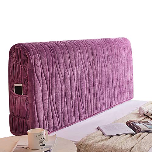 ZHKGANG Testata Letto Matrimoniale Copri Flanella Diamantata in Tinta Unita Antipolvere con Copritestata Trapuntato; Copri Protettori Decorativi Camera da Letto,D-220CM